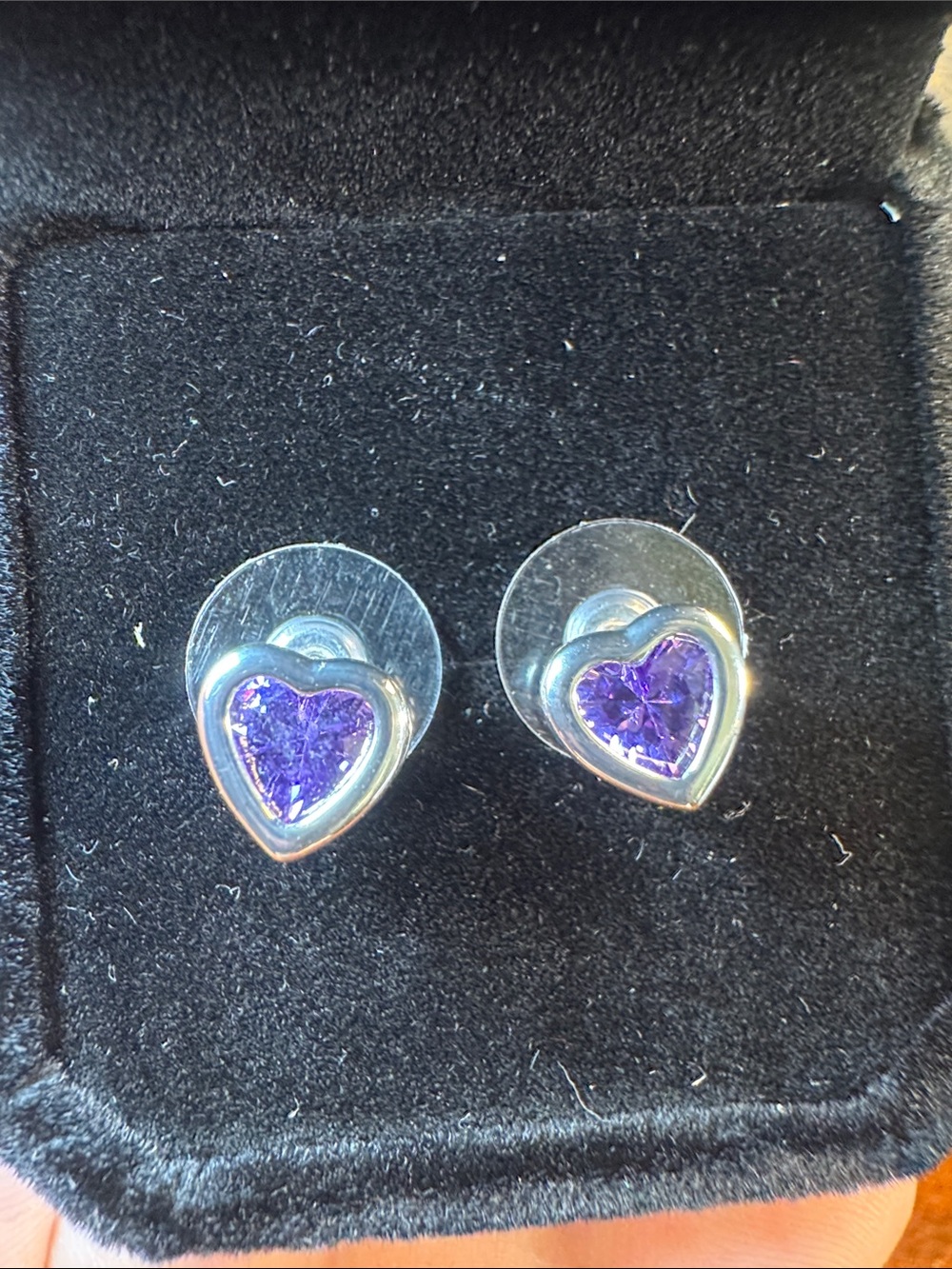 3190-Swarovski crystal element post earrings. Velvet box included.